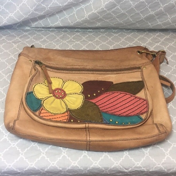 Fossil Handbags - Fossil-Vintage-Leather-Purse-Soft-Brown-Flower